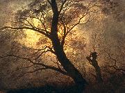 Trees in the moonlight Caspar David Friedrich